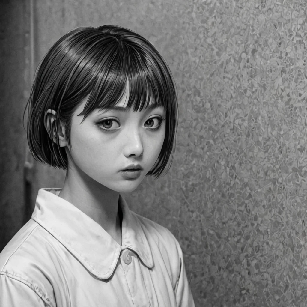 protective clothing, toxic liquid, (anime), bizarre scenario, This is Junji, Yusuke Murata, black and white, 8K, anime, horror