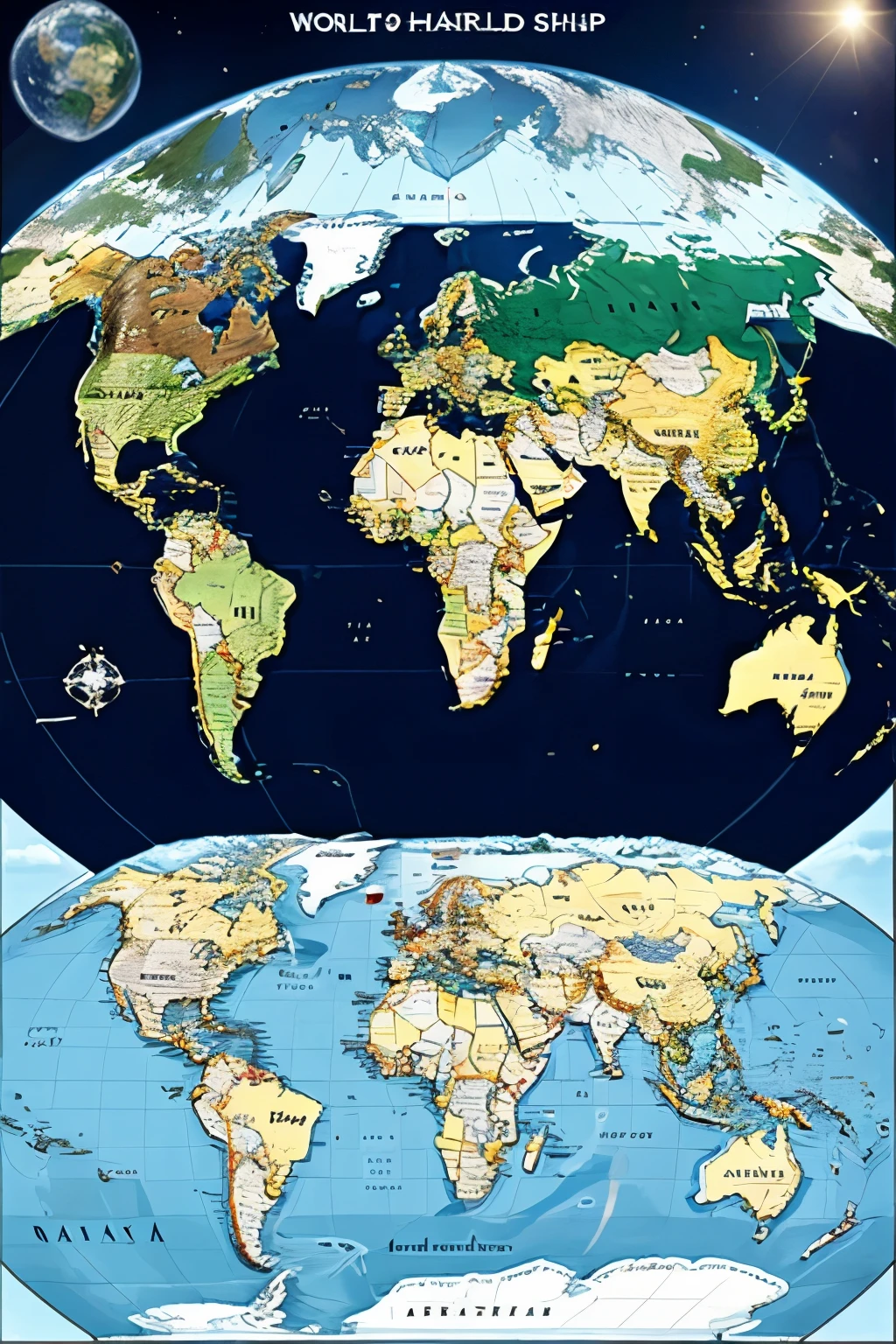 Perfect size map of world with perfect shape
