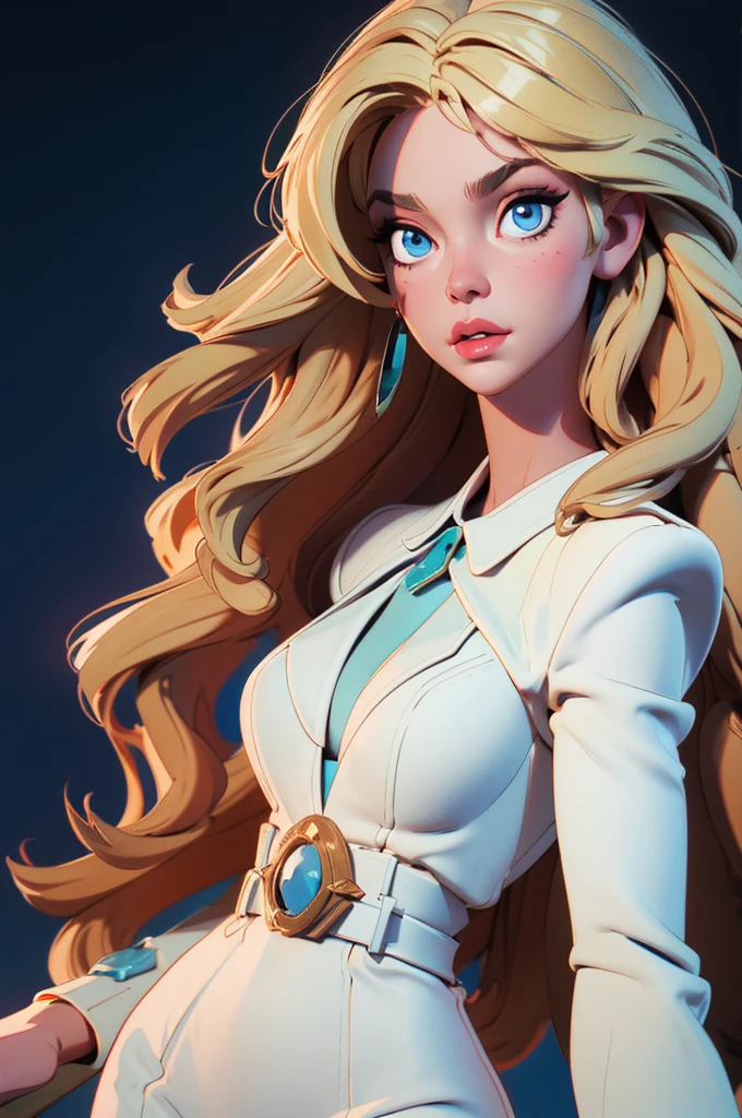 (1girl:1.3), Solo, (((Very detailed face)))), ((Very detailed eyes and face)))), Beautiful detail eyes, Body parts__, Official art, Unified 8k wallpaper, Super detailed, beautiful and beautiful, beautiful, masterpiece, best quality, original, masterpiece, super fine photo, best quality, super high resolution, realistic realism, sunlight, full body portrait, amazing beauty, very busty,big breasts,deep cleavage, long flowing blonde hair, deep blue eyes,she is wearing a long sleeve dress that exposes ample cleavage,dynamic pose, delicate face, vibrant eyes, (from the front), messy, gorgeous, milky white, highly detailed skin, realistic skin details, visible pores, clear focus, volumetric fog, 8k uhd, DSLR, high quality, film grain, fair skin, photo realism, lomography, translucent