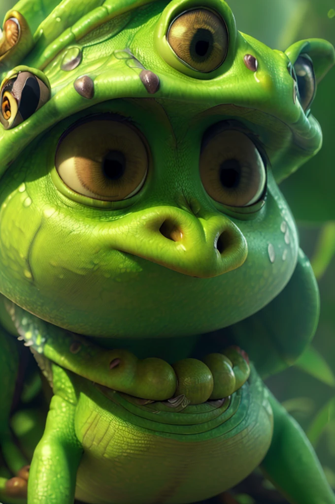(giant frog prince on a beanstalk,highly detailed, cinematic lighting, fantasy art, 4k, ultra-detailed, realistic, photo-realistic, beautiful detailed eyes, beautiful detailed lips, extremely detailed eyes and face, long eyelashes, beautiful vibrant colors, dramatic lighting, epic scale, magical elements, intricate details, lush vegetation, dramatic angles, cinematic composition, masterpiece)