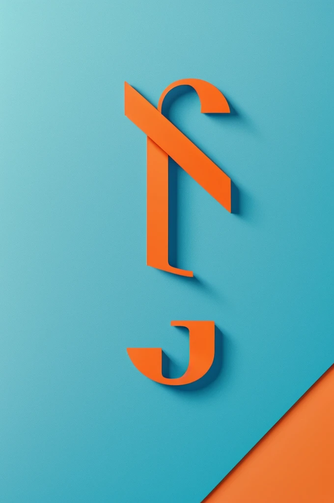 Create a letter T logo image that is modern technologically simple but recognizable and uses a blue color palette, light blue and orange 