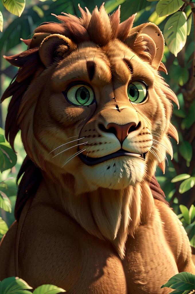 muscular lion, giant muscular lion, lion with gigantic biceps, fairytale style, fantasy animal, (best quality,4k,8k,highres,masterpiece:1.2),ultra-detailed,(realistic,photorealistic,photo-realistic:1.37),extremely detailed musculature, extremely detailed facial features, beautiful detailed eyes, beautiful detailed nose, beautiful detailed mouth, intricate details, cinematic lighting, dramatic lighting, vibrant colors, cinematic composition, epic scale