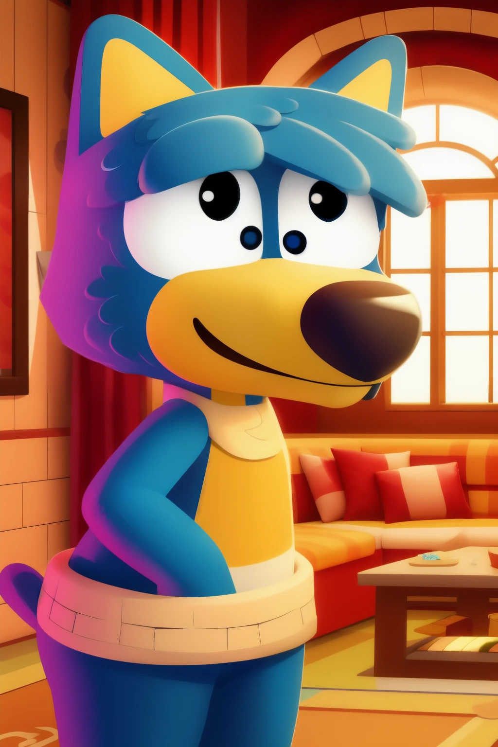 ((Best Quality)), ((Masterpiece)), (detailed), creates bluey from the show BLUEY as a female character