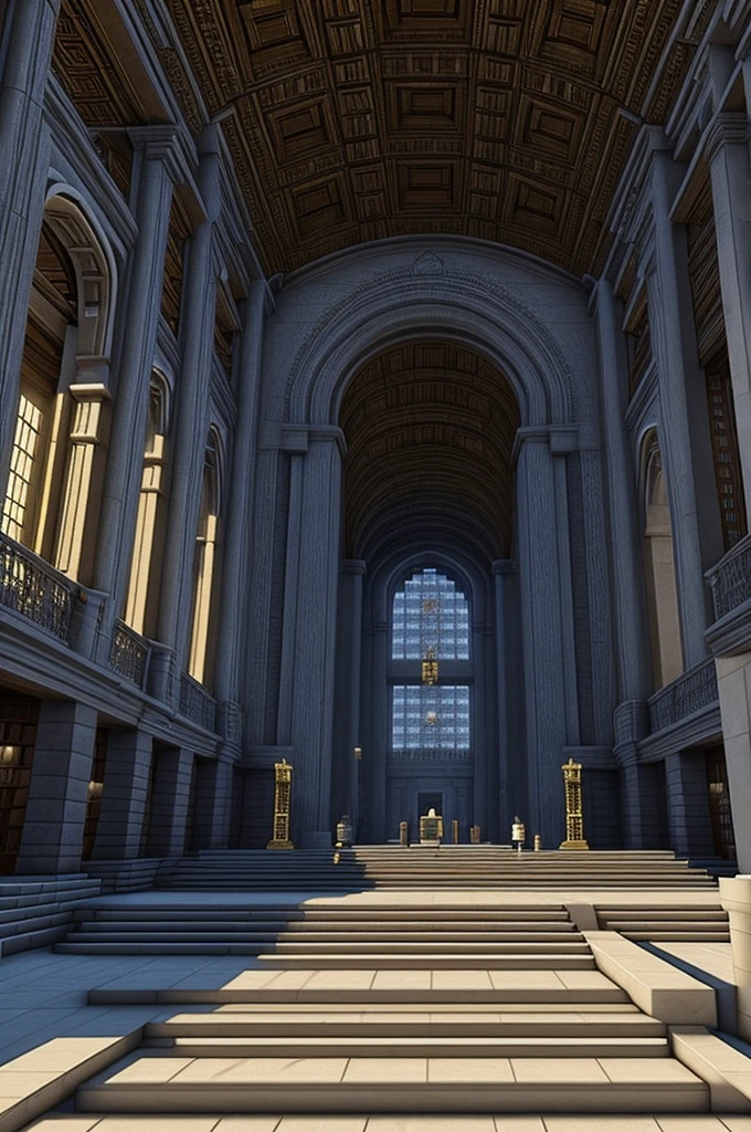 ((best quality)), ((masterpiece)), (detailed), bibliothèque dans Minecraft avec de l'obsidienne pleureuses