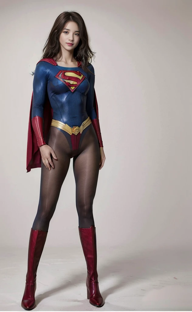 No background、(((Beautiful legs in black tights.)))、(((Legally express the beauty of your smile)))、((((Make the most of your original images)))、(((Body-hugging Supergirl costume)))、(((Supergirl Costume)))、(((Beautiful Hair)))、(((suffering)))、(((Please wear black tights....、Wear red boots)))、((Best image quality、8K))、((Highest quality、8K、masterpiece:1.3))、(((Preserve background )))、Sharp focus:1.2、Beautiful woman with perfect figure:1.4、Slim Abs:1.2、Wet body:1.5、Highly detailed face and skin texture、8K