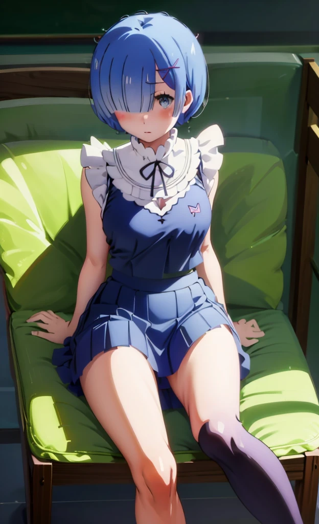 M-shaped legs、M-shaped legs、Spread your legs、open legs,、Lift up your skirt、classroom、On a chair、Showing panties、Blushing、I can see her panties、Pull up your skirt、Blushing、Blue Hair
