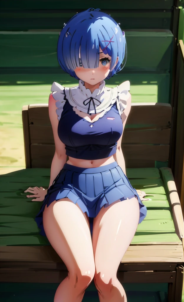 M-shaped legs、M-shaped legs、open legs,、Lift up your skirt、classroom、On a chair、Showing panties、Blushing、I can see her panties、Pull up your skirt、Blushing、Blue Hair