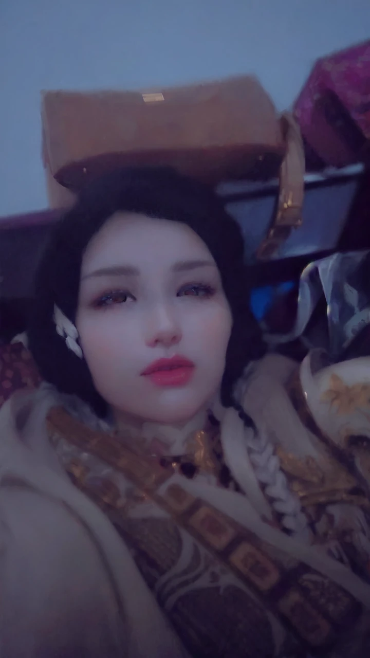 best quality, masterpiece,white hair, gold eyes,white clothes, looking up, upper body,hair strand,Fair skin,side braids