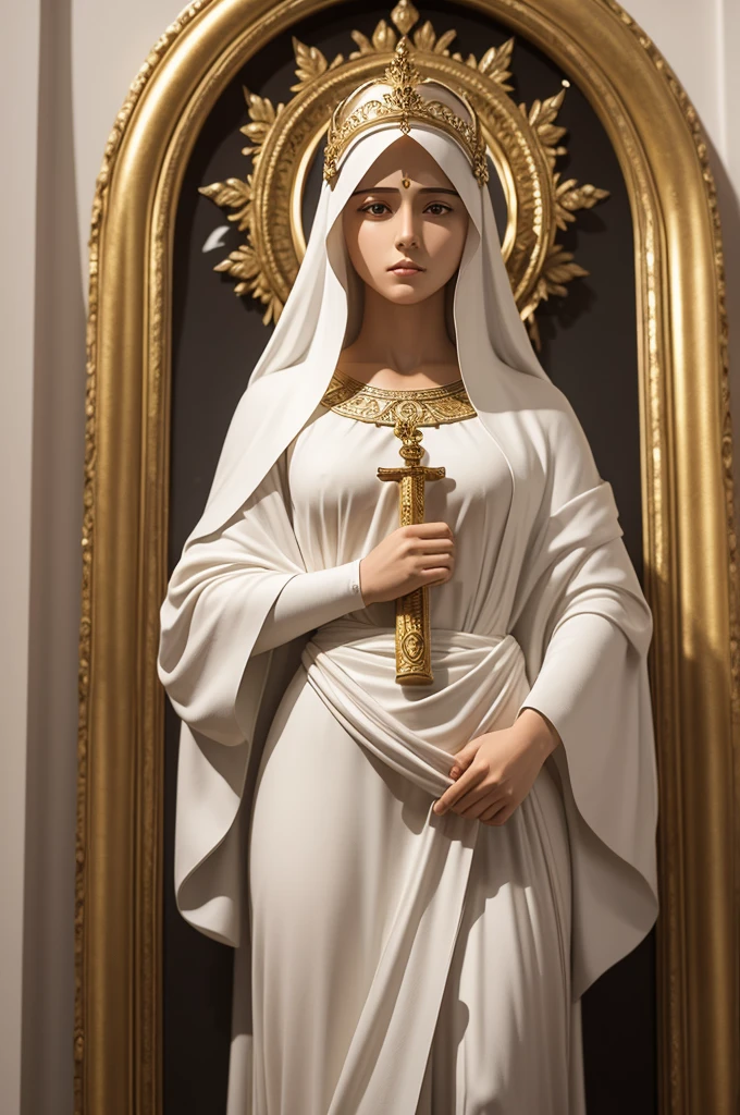 Create a sculpture of the biblical character Our Lady of Fatima
