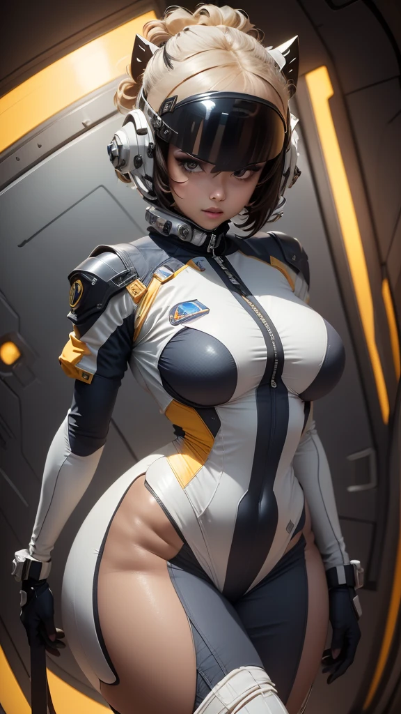 Girl in space with a spaceship in the background, thick and smooth warframe thighs, gynoid body, Usa un Space suit, Centaur Astronaut, Retrato Anime Space Cadet Girl, en Space suit, vestido con Space suit, con un Space suit puesto, biomechanical , Totally adequate space, Spacesuit, Thicc, Silver space suit, Space suit