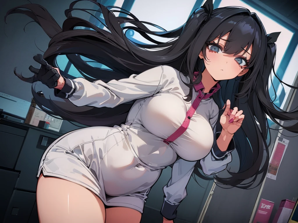 glaring、()、、(((((1 girl)))))、High-pressure poses、In a dark room、(older sister)、((owncast eyes))