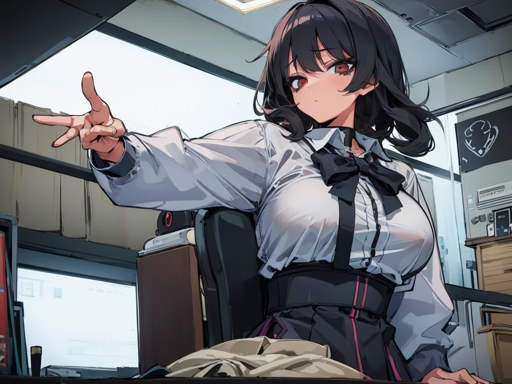 glaring、(Big Breasts)、curvy、(((((1 girl)))))、High-pressure poses、In a dark room、(older sister)、((owncast eyes))