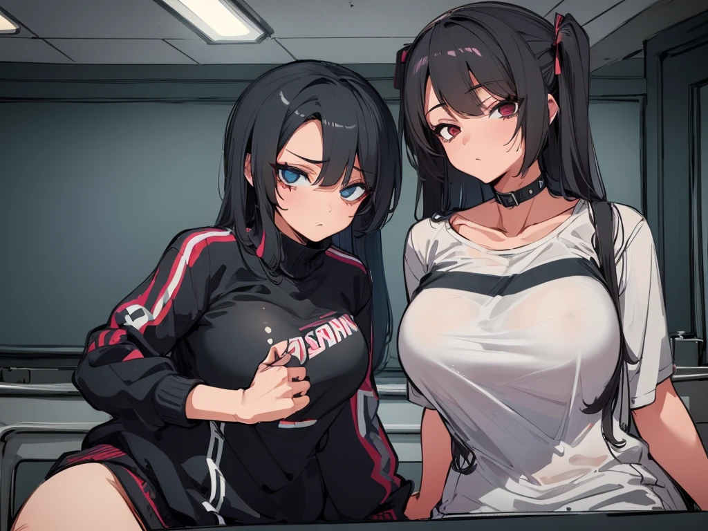 glaring、(Big Breasts)、curvy、(((((1 girl)))))、High-pressure poses、In a dark room、(older sister)、((owncast eyes))