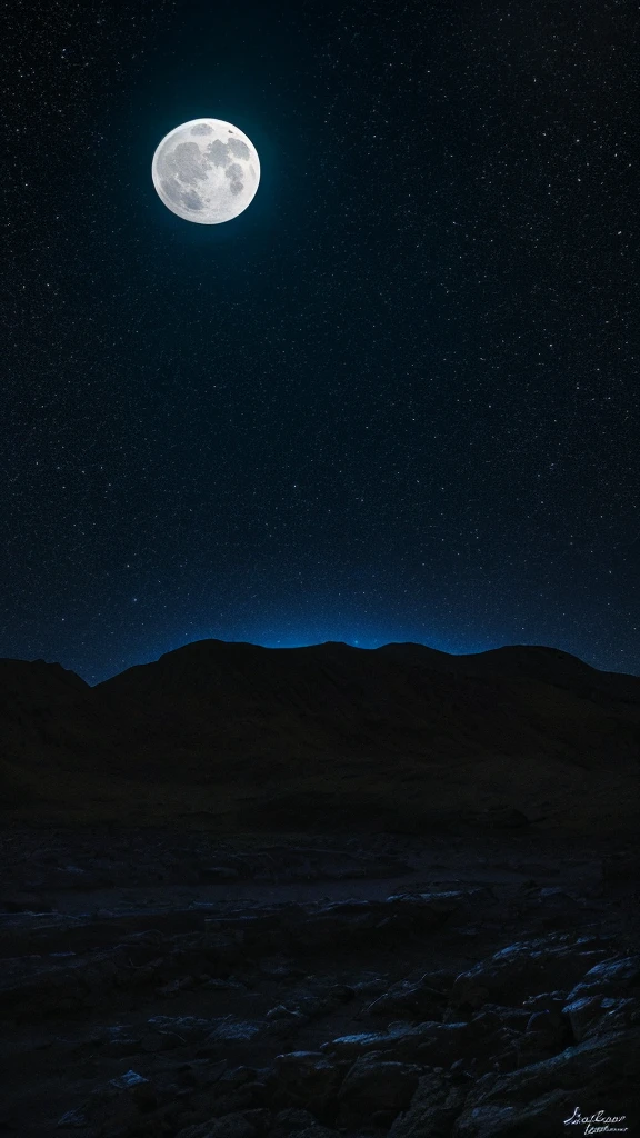 High quality, high resolution fantasy Colorful moon illuminated by light