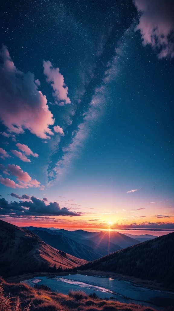 beautiful cute sky scenery,  Night Scenery