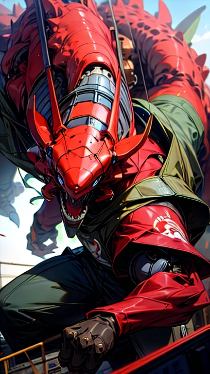 masterpiece、Highest quality、high resolution、8K、Giant monster robot、dinosaur