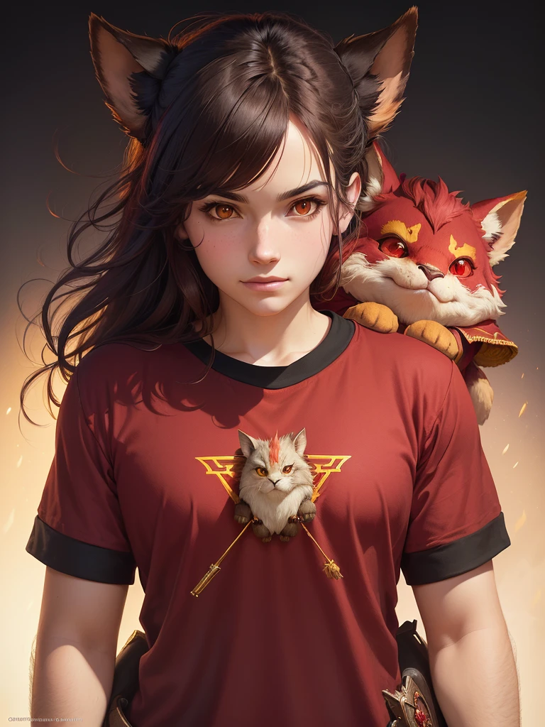 a close-up of a person holding a stuffed animal in a red shirt, Gryffindor, close up!!, Gapmoe Grimdark, Greg Simkins, anime cover, offcial art, grim, Gwelf, discord pfp, It&#39;s the evil gremlin, offcial artwork, of the trailblazer, close up!!!!!!, style of Greg Simkins, grainy, avatar for website