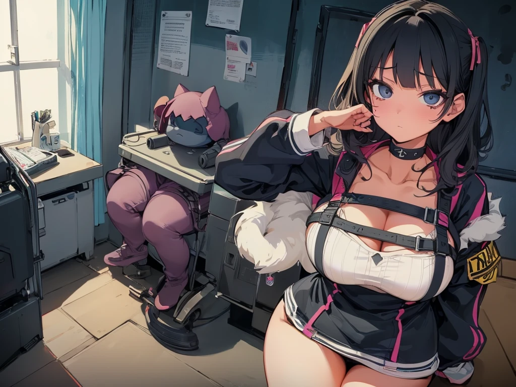 glaring、(Big Breasts)、curvy、(((((1 girl)))))、High-pressure poses、In a dark room、(older sister)、((owncast eyes))