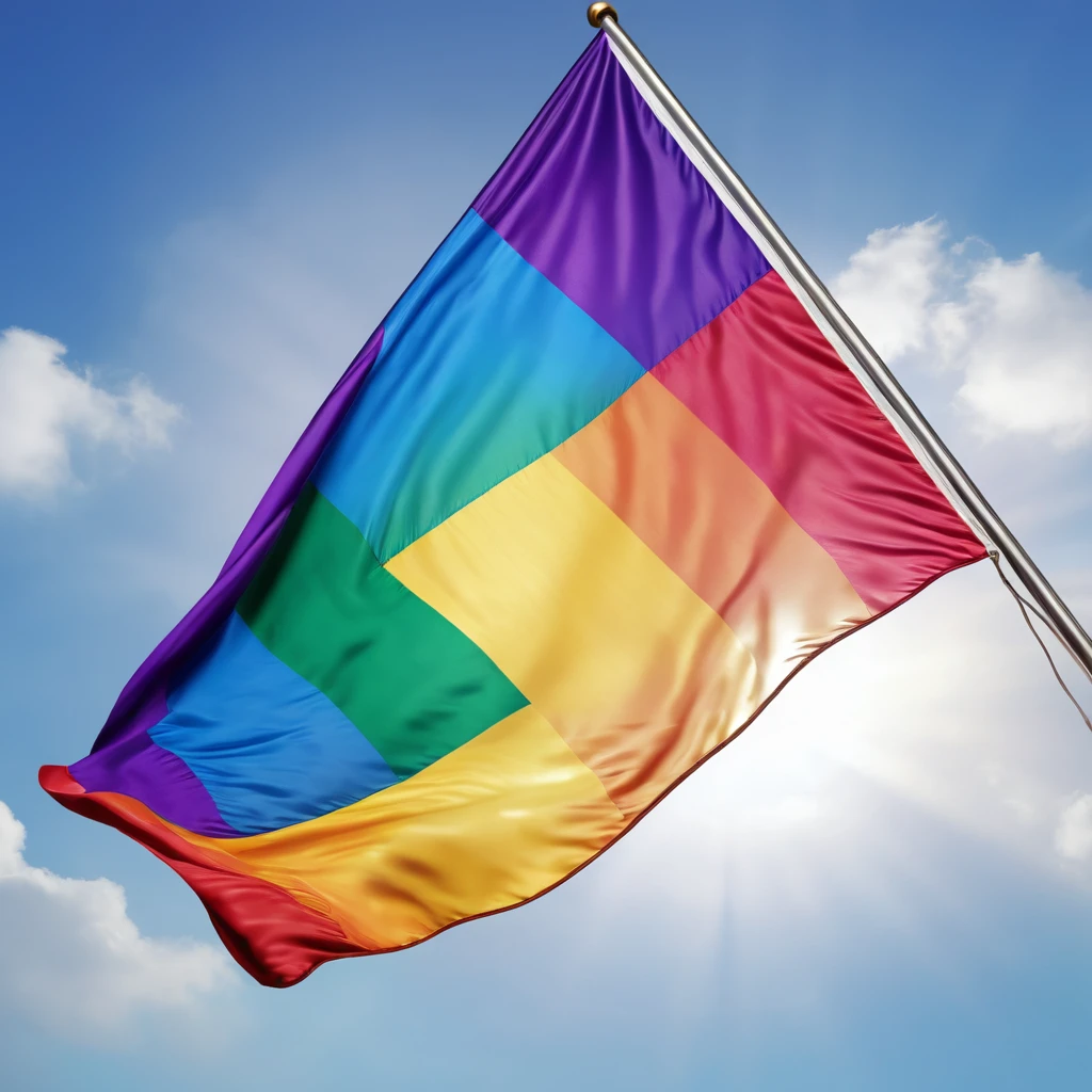 a beautiful waving pride rainbow flag, highly detailed, vibrant colors, elegant, LGBT symbol, 4k, photorealistic, studio lighting, dynamic composition, dramatic lighting, cinematic, intricate details, sharp focus, dynamic movement, fluttering fabric, striking visual impact