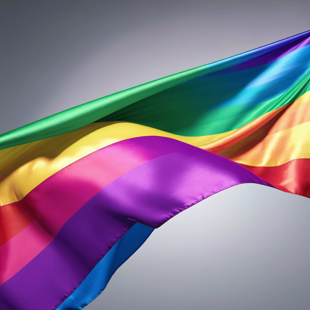 a beautiful waving pride rainbow flag, highly detailed, vibrant colors, elegant, LGBT symbol, 4k, photorealistic, studio lighting, dynamic composition, dramatic lighting, cinematic, intricate details, sharp focus, dynamic movement, fluttering fabric, striking visual impact