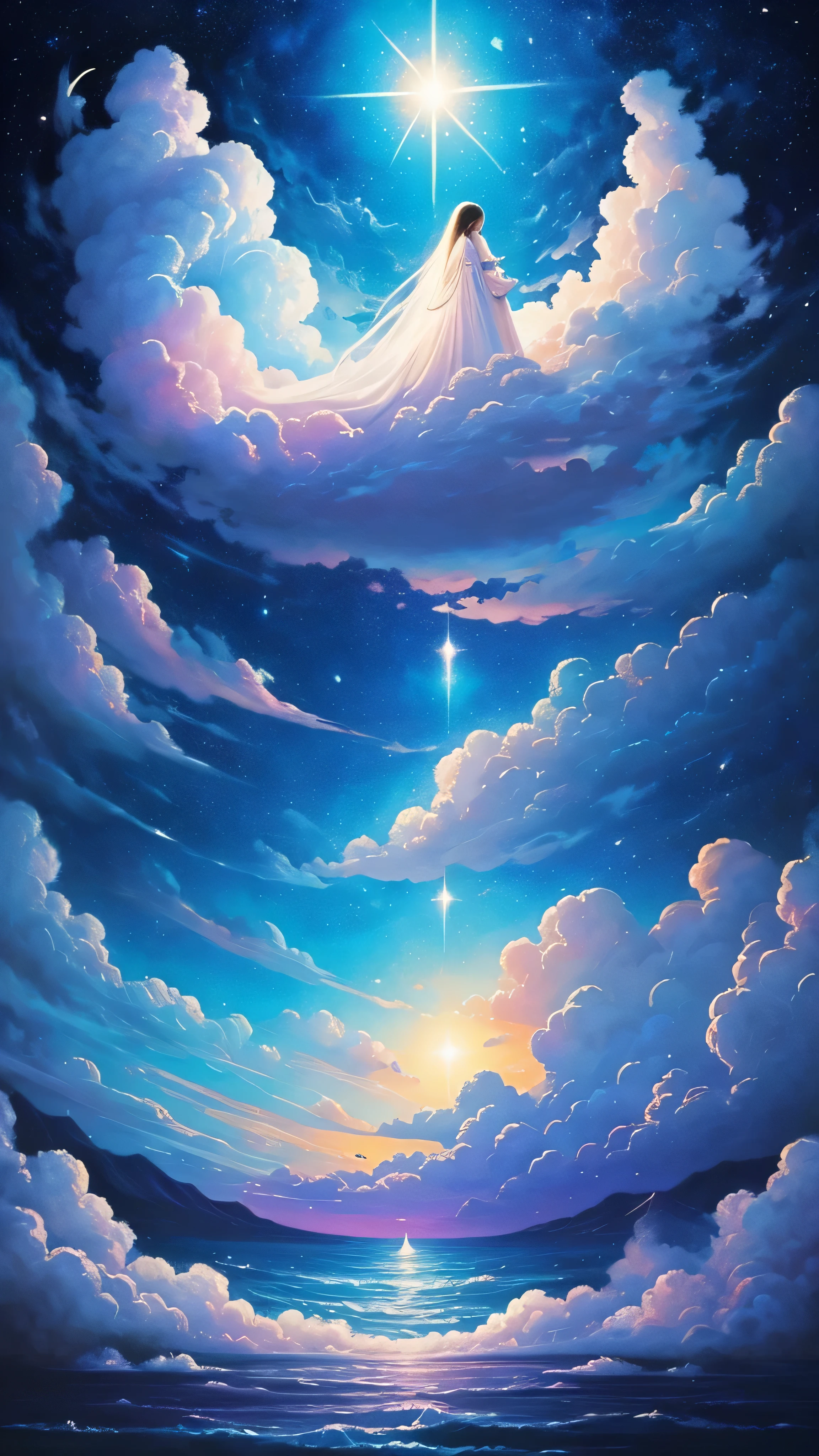 「Heavenly Dreams」Create a unique painting inspired by,&#39;Blends space imagery and dreamscapes into a surreal masterpiece