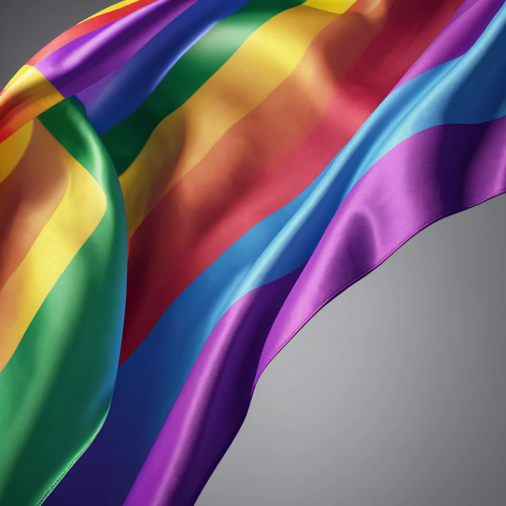 a beautiful waving pride rainbow flag, highly detailed, vibrant colors, elegant, LGBT symbol, 4k, photorealistic, studio lighting, dynamic composition, dramatic lighting, cinematic, intricate details, sharp focus, dynamic movement, fluttering fabric, striking visual impact