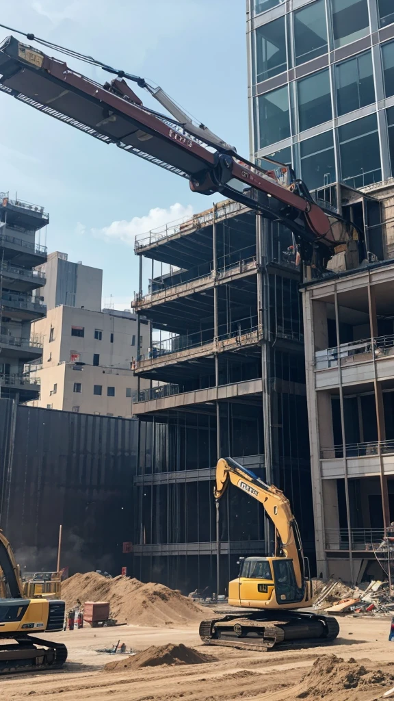 Construction in progress, where robots and autonomous machines are operating.