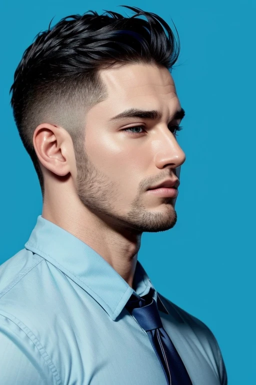 motivation, blue background , profile pic, animated cartoon, masculine