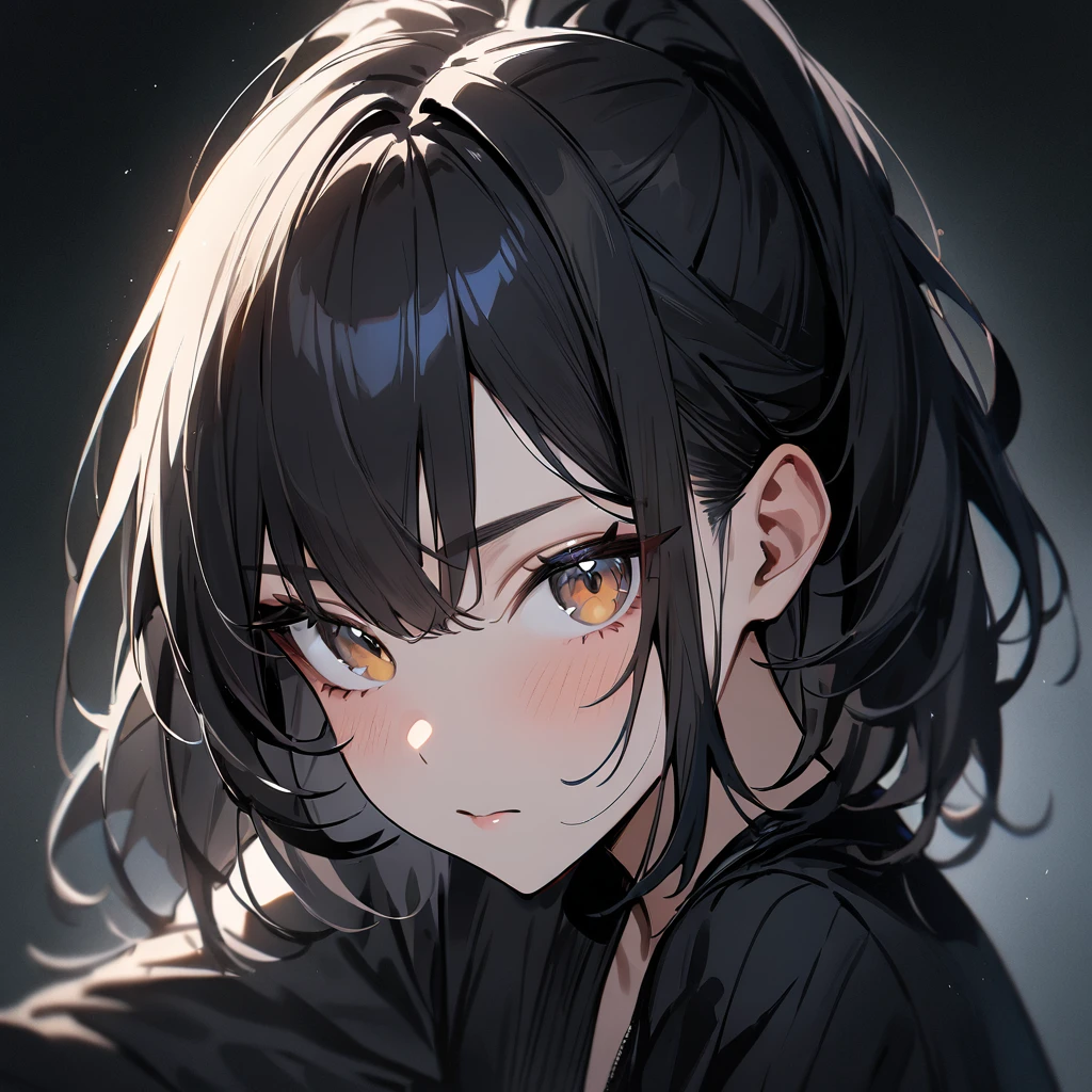 (high quality, 8k, 4K, high contrast, artwork:1.2, high quality, best aesthetics), (centered), ((1 woman)), erotic, sensual, mature body, grown woman, super detailed, beautiful face detailed, beautiful eyes detailed, detailed beautiful mouth, (long wavy black hair), (dark brown eyes), (pretty freckles on cheeks), (black eyeliner), (black eyeshadow), (black lipstick), (gothic makeup), (calm expression), (penetrating gaze), (facing the camera), (frontal), (frontal view of the woman), (standing), (straight body posture), (wearing a simple plain black sleeveless dress with a short ruffled skirt), (simple background)