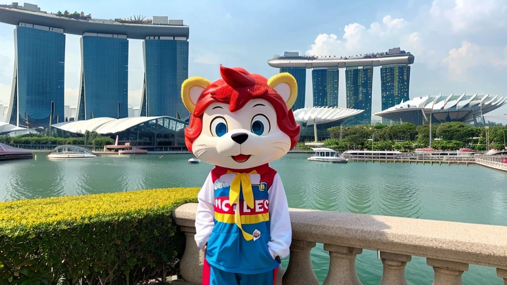 Singapore、mascot character、Marina Bay Sands、Merlion、1commemorative photo、