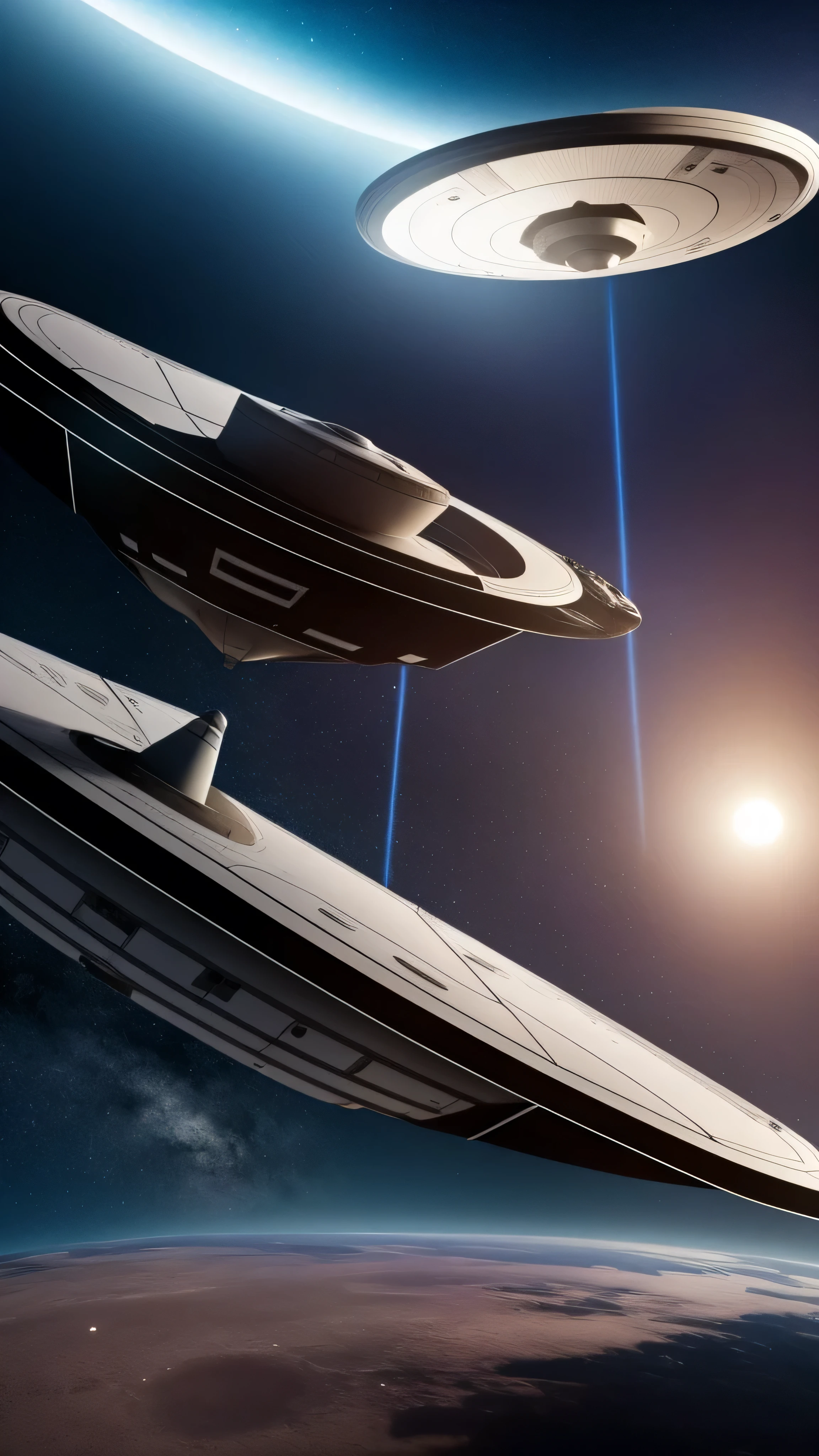A gripping TV series drama,
UFO sighting at the lunar base,
Attack aircraft taking off with striking realism,
Scene reminiscent of a cinematic masterpiece,
Directed by the acclaimed Yuri Nakamura,
Featuring cutting-edge CGI effects,
Immersive 8k high-definition quality,
Stunning depiction of the moon's unique landscape,
Nocturnal setting casting a moonlit glow,
Base architecture inspired by Art Deco design,
Spacecraft taking flight against a star-studded sky,
Award-winning special effects,
Expertly crafted with obsessive attention to detail,
Sh