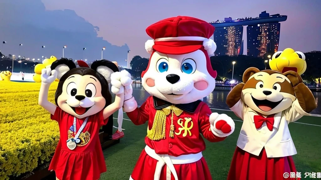 Singapore、mascot character、Marina Bay Sanderlion、1commemorative photo、