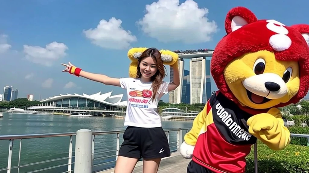 Singapore、mascot character、Marina Bay Sanderlion、１commemorative photo、