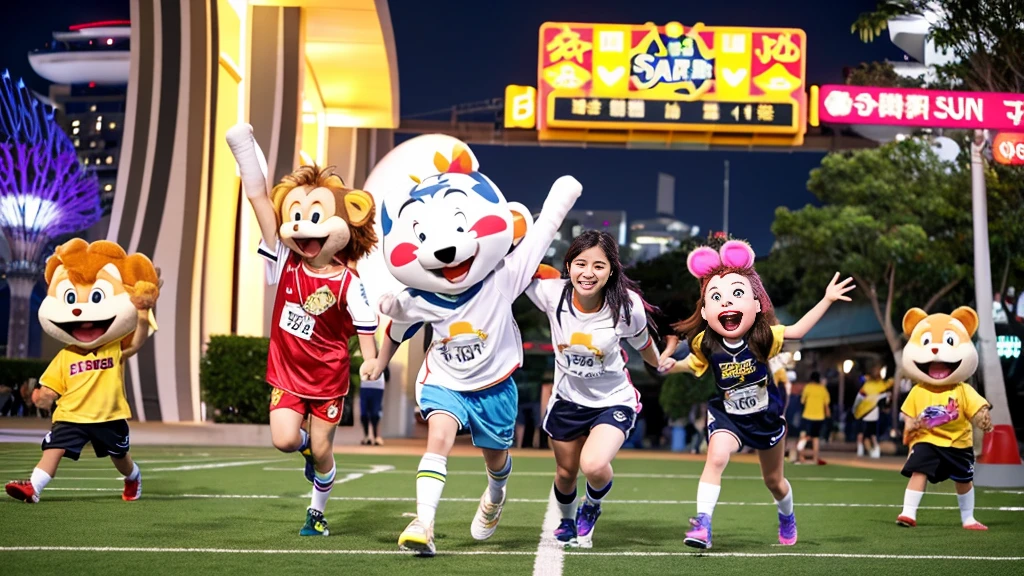 Singapore、mascot character、Marina Bay Sanderlion、1commemorative photo、