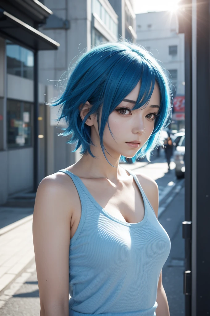 Type japonaise, blue hair, blue eye, cute, name ana