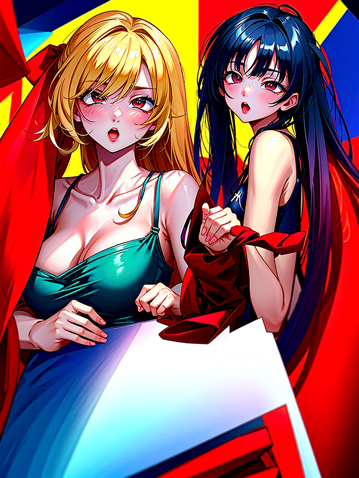 Green Bikini、Straight Hair、Forehead、Red eyes、緑のswim wears、hposing Gravure Idol、blonde  hair、Forehead、(​masterpiece、realisitic、超A high resolution、hightquality:1.2)、
1 person, (young),(without makeup), A darK-haired,

((akinanakamori))