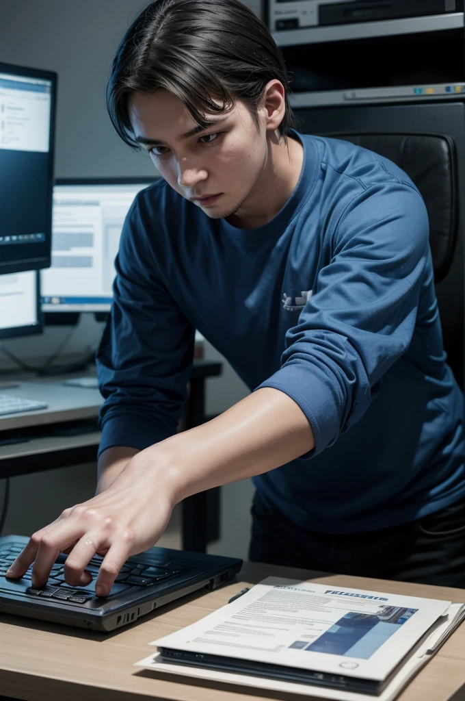 IT technician, doing magic, work the computer