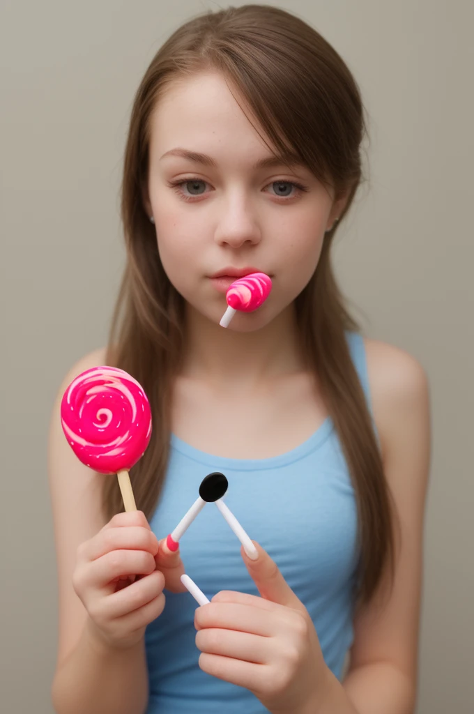 holding a lollipop
