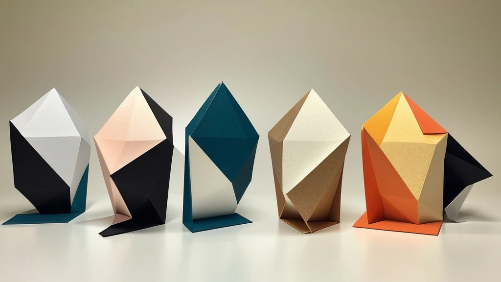 A detailed, abstract, ethereal sculpture of a [penguin] made entirely of various colored gradient [paper], aesthetically arranged to shape its features, creating a textured, vibrant, and intricate look against a simple, neutral background in an ultra-realistic, modern minimalist style.

