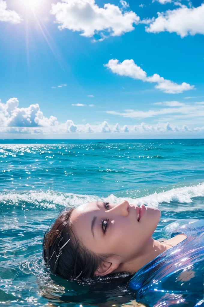 Ocean、Midsummer、blue sky、sunlight