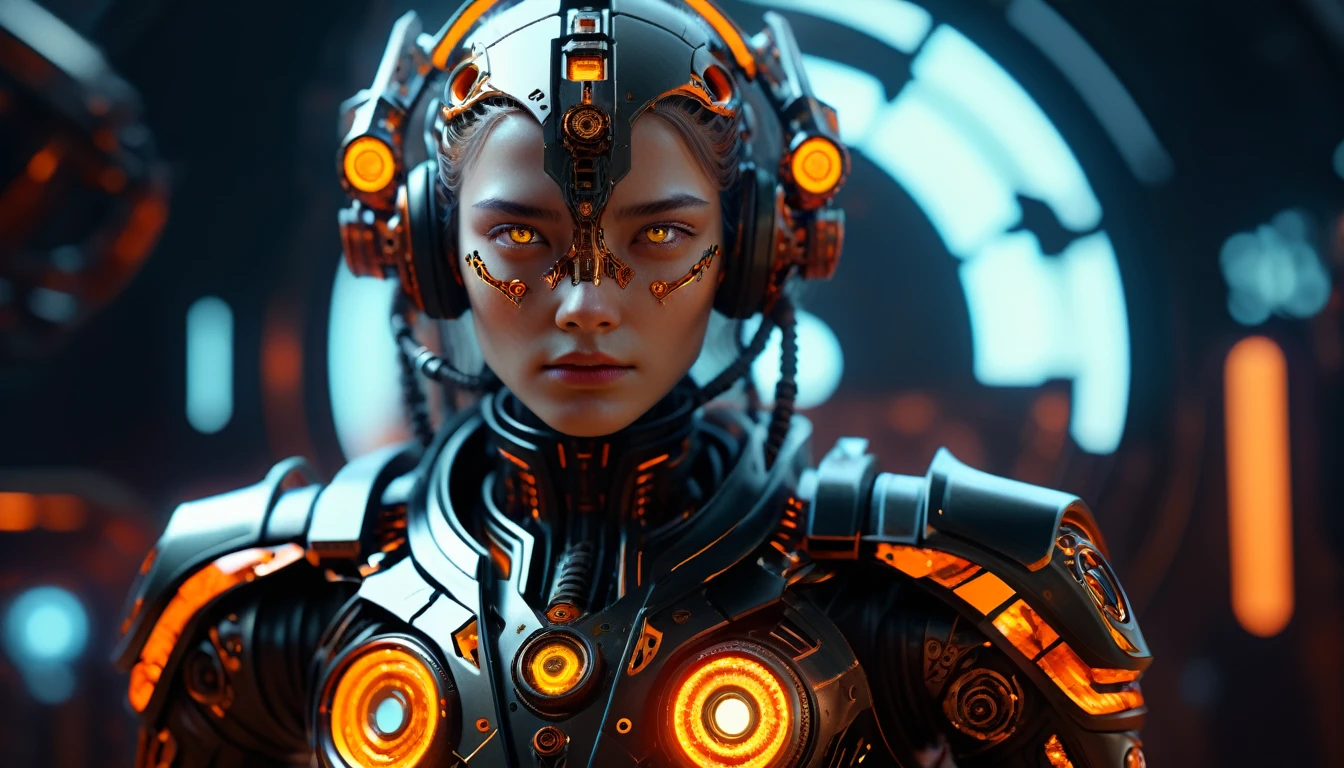 ((best quality)), ((masterpiece)), ((realistic,digital art)), (hyper detailed), DonMCyb3rN3cr0XL female Techno-witch, octane rendering, raytracing, volumetric lighting, Backlit,Rim Lighting, 8K, HDR,