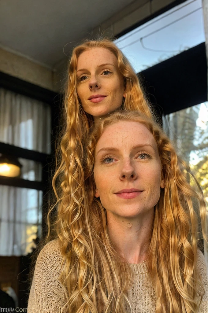 Subject and Attributes:
Main Subject: Woman with long curly ginger hair
Additional Attributes: Looking directly at the camera with a soft, approachable expression
Visual Characteristics:
Camera Angle/Shot Type: Close-up, focusing on the face and upper torso
Lighting: Soft indoor lighting that highlights her features gently
Art Style/Aesthetic: Photorealistic with a focus on natural beauty
Color Scheme: Neutral tones with the warmth of ginger hair
Surrounding Environment: Simple indoor setting, possibly a room with minimal background details
Descriptors of Quality: High-resolution, sharp detail, natural colors
Using Quality Tags:
With Quality Tags: ((best quality)), woman with long curly ginger hair, looking directly at the camera, soft expression, wearing a light sweater, photorealistic, natural colors, detailed