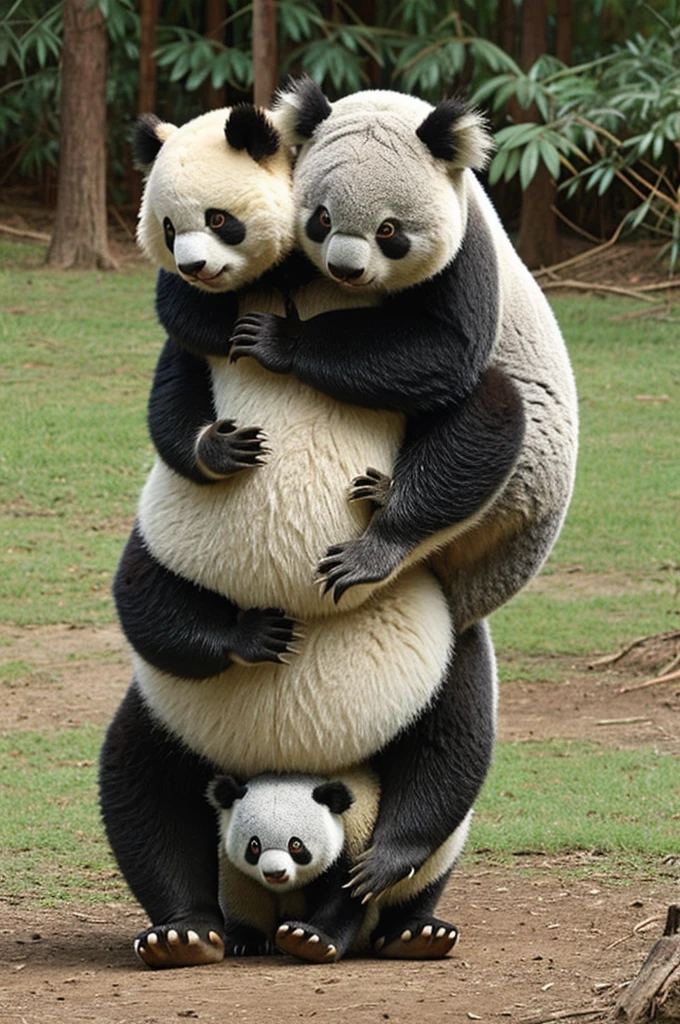 Create a panda bear fighting a koala