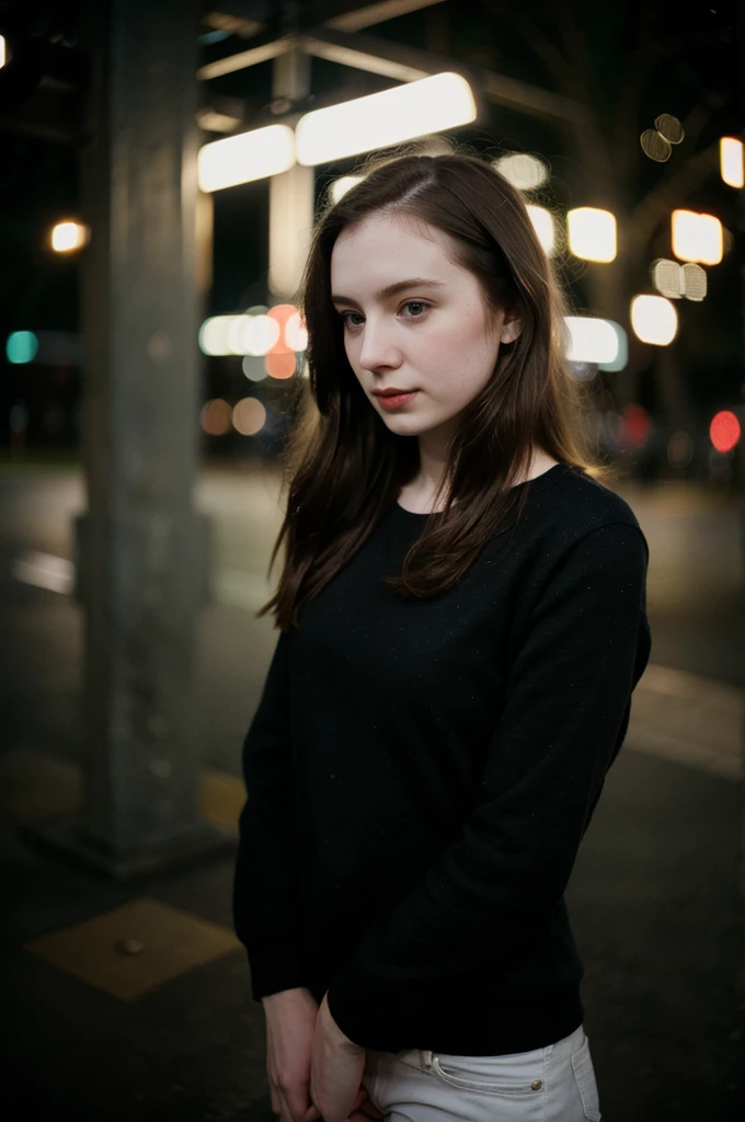 polaroid photo, night photo, photo of 24 y.o beautiful woman, pale skin, bokeh, motion blur
