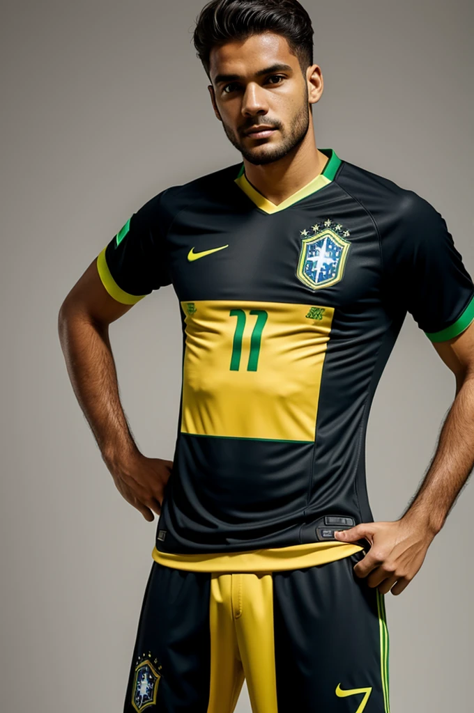 Brazil Soccer Jersey in Black