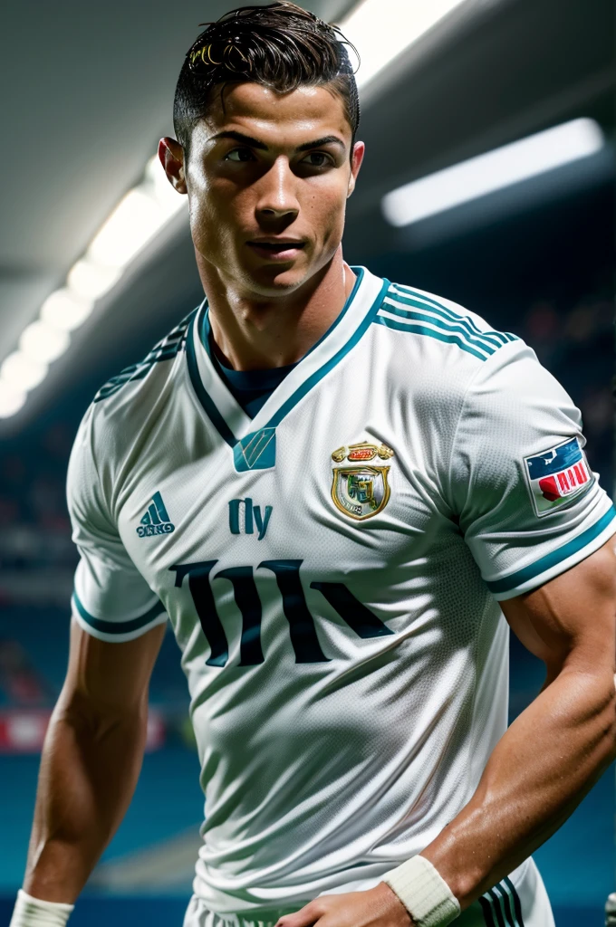 Cristiano Ronaldo , football player, ((best quality)), (ultra realistic), (best lighting), man