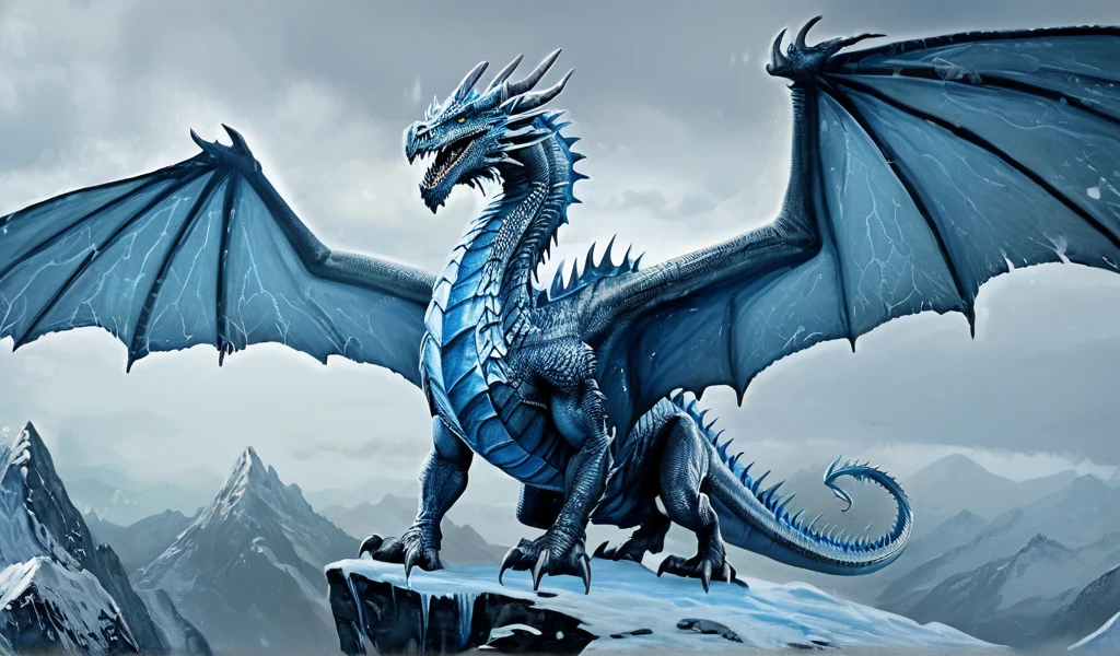 Vicerion ice dragon, best quality, realistic
