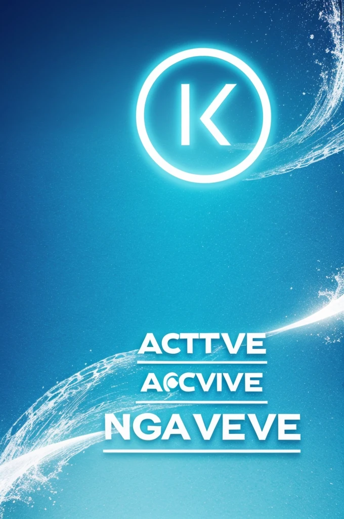 Create a logo with the word (active essence) with very creative light blue colors