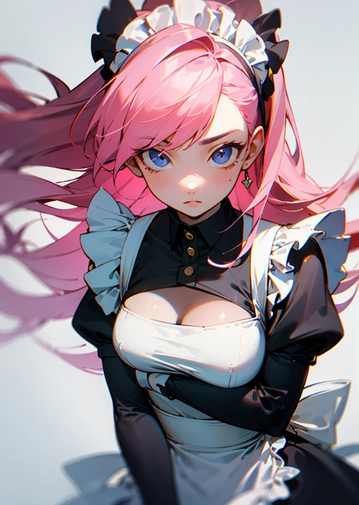 (masterpiece), best quality, expressive eyes, perfect face, pink hair, maid, long hair, girl