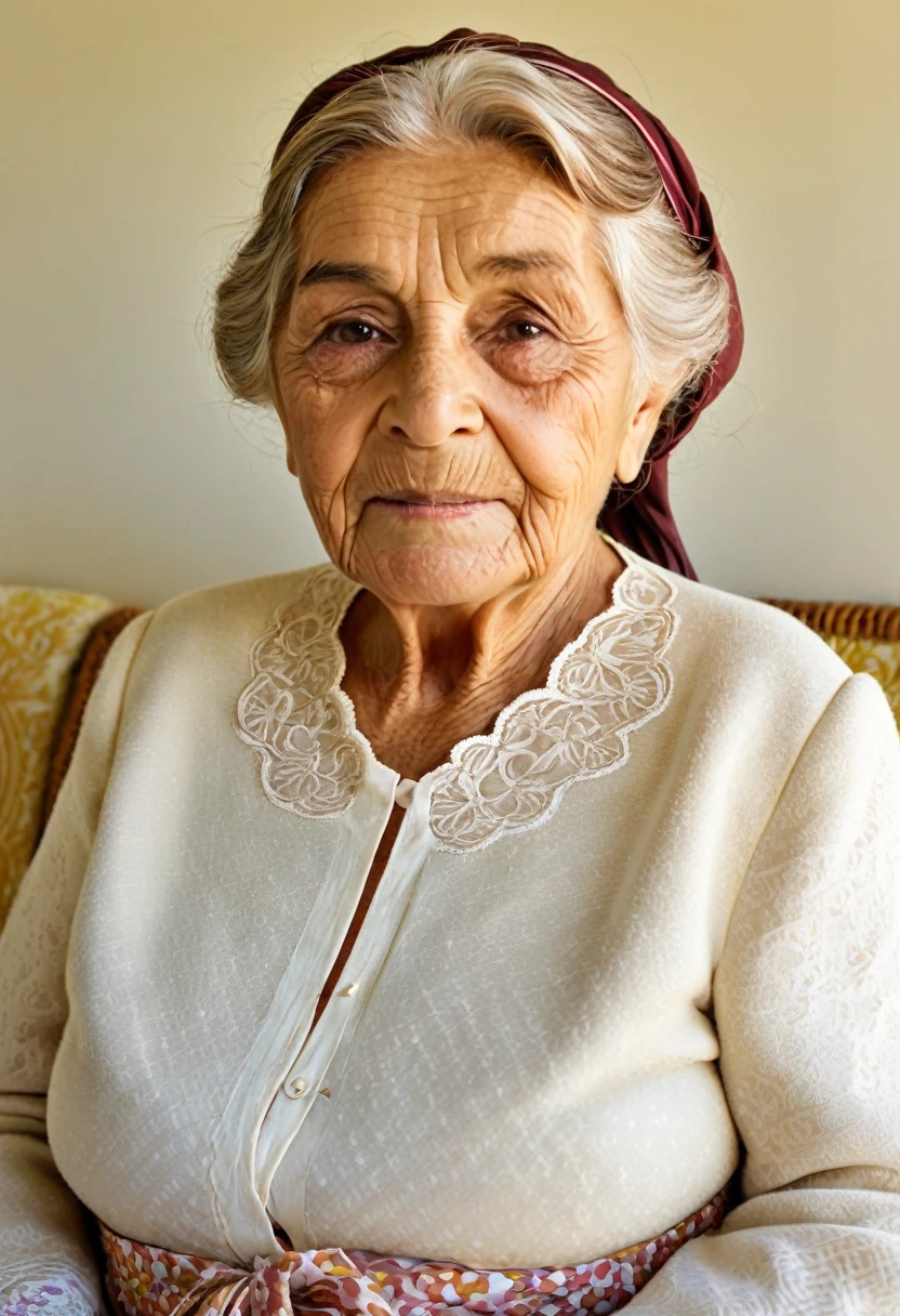 create an image of Dona Marieta, a lady who lives in the interior of Brazil, she is over 80 years old
